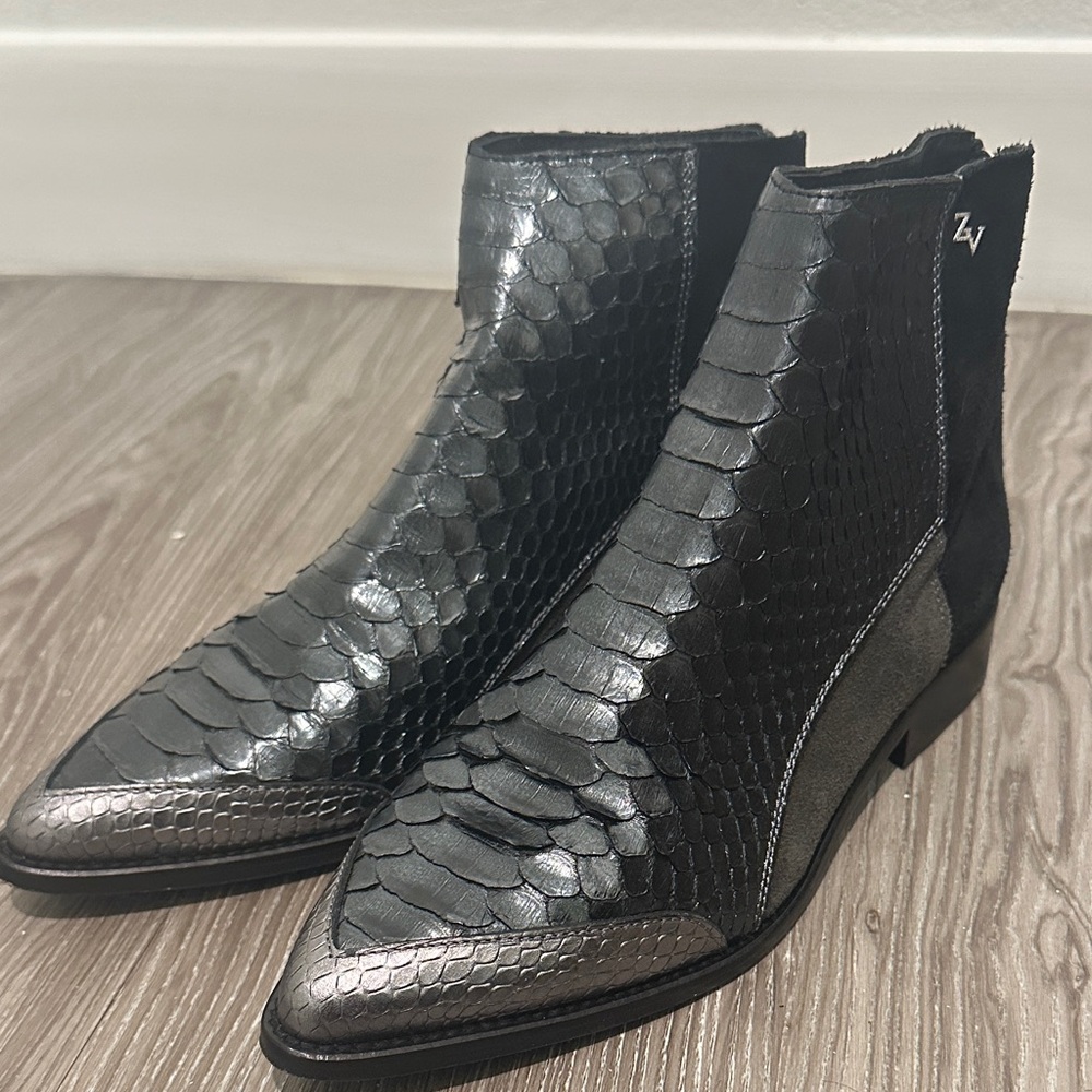 Zadig & Voltaire Textured Black Ankle Boots